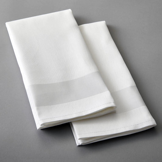 100% Cotton Satin Band Dinner Napkins, 22x22 WESTLANE LINENS - 24 / White