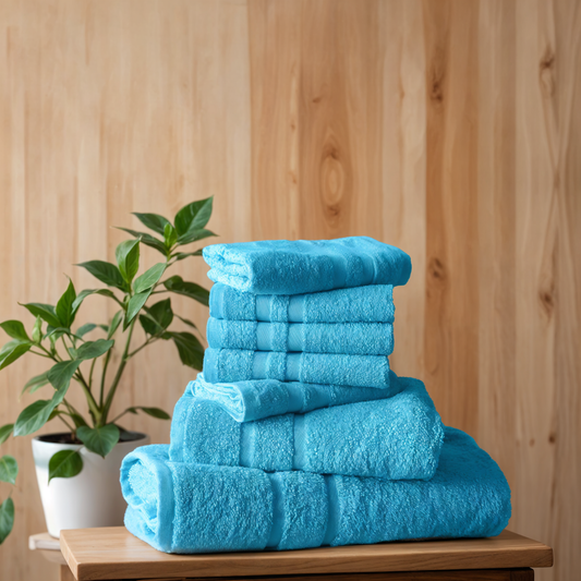 100% Premium Egyptian Cotton Bath Towels set 70x140cm Category: Bath Towels - Aqua / 2