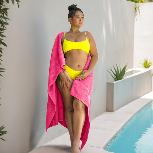 100% Premium Egyptian Cotton Bath sheets Set 100x150cm WESTLANE LINENS - Fuchsia / 2