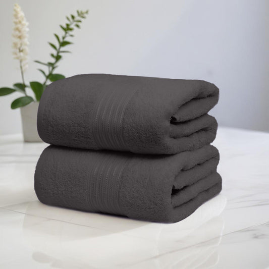 100% Premium Egyptian Cotton Jumbo Bath Sheets set, 90x160cm WESTLANE LINENS - Charcoal / 2