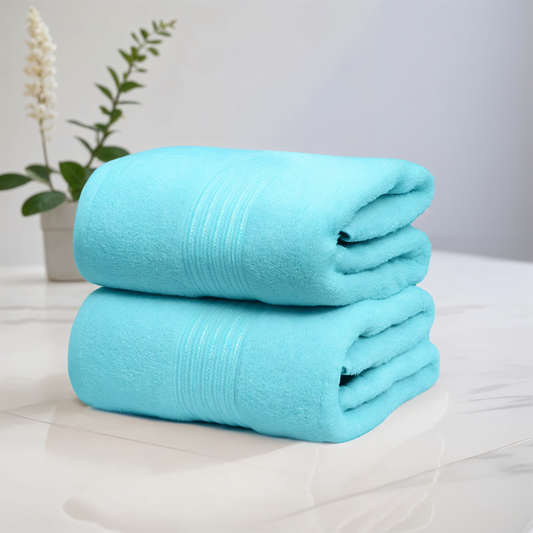 100% Premium Egyptian Cotton Jumbo Bath Sheets set, 90x160cm WESTLANE LINENS - Aqua / 2