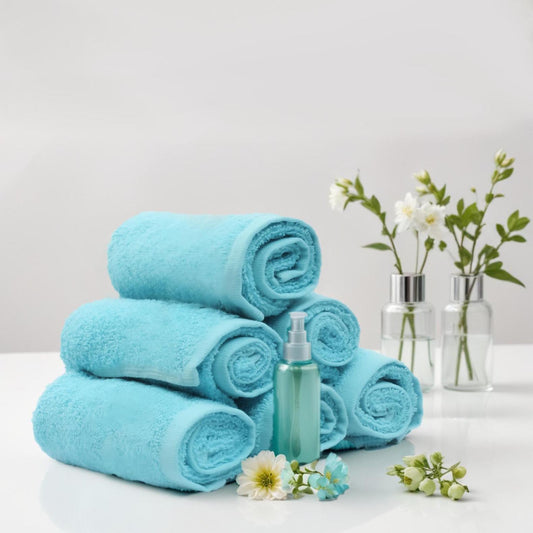 100% Premium Egyptian Cotton Face Towels set (Solid), 30x30cm WESTLANE LINENS -