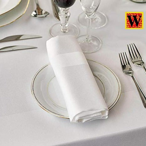 100% Egyptian Cotton Satin Band Napkins 56x56inch (Pack of 6) - WESTLANE LINENS