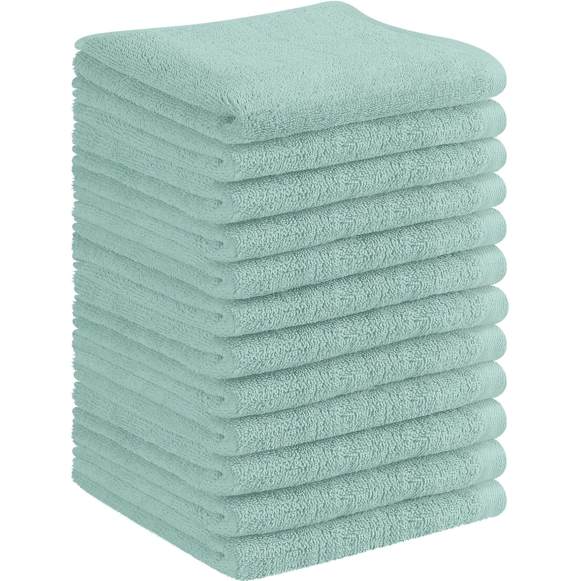 100% Cotton Premium Face Towels 12pcs Set, 30x30cm - WESTLANE LINENS