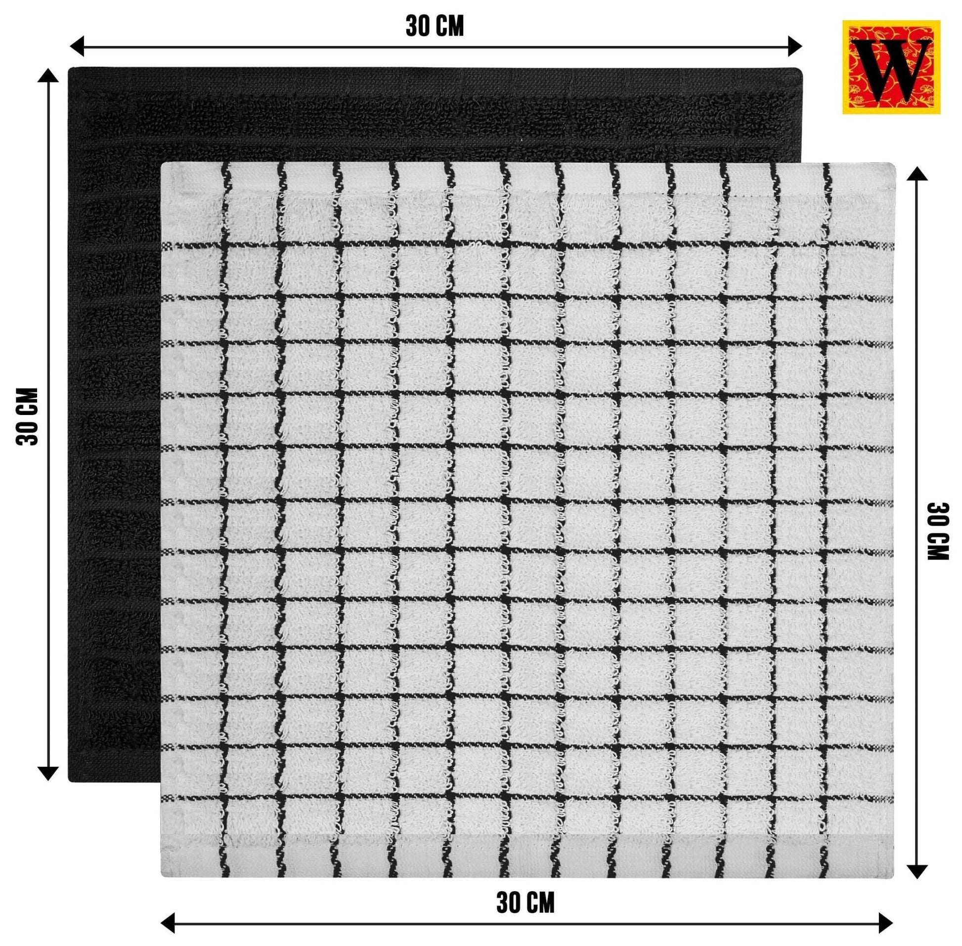 100% Premium Cotton 8 pc Face Towel Set, 30x30 cm - WESTLANE LINENS