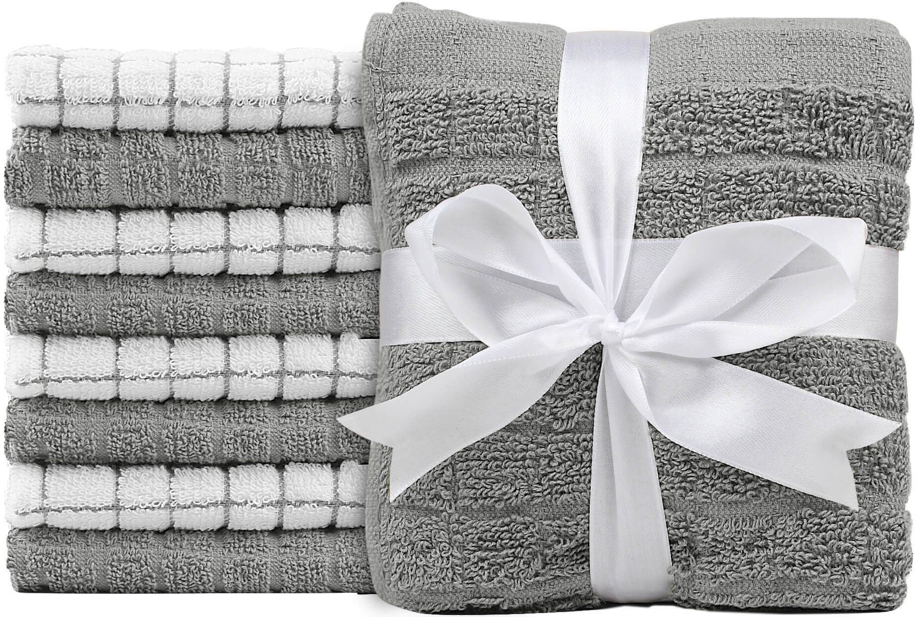 100% Premium Cotton 8 pc Face Towel Set, 30x30 cm - WESTLANE LINENS