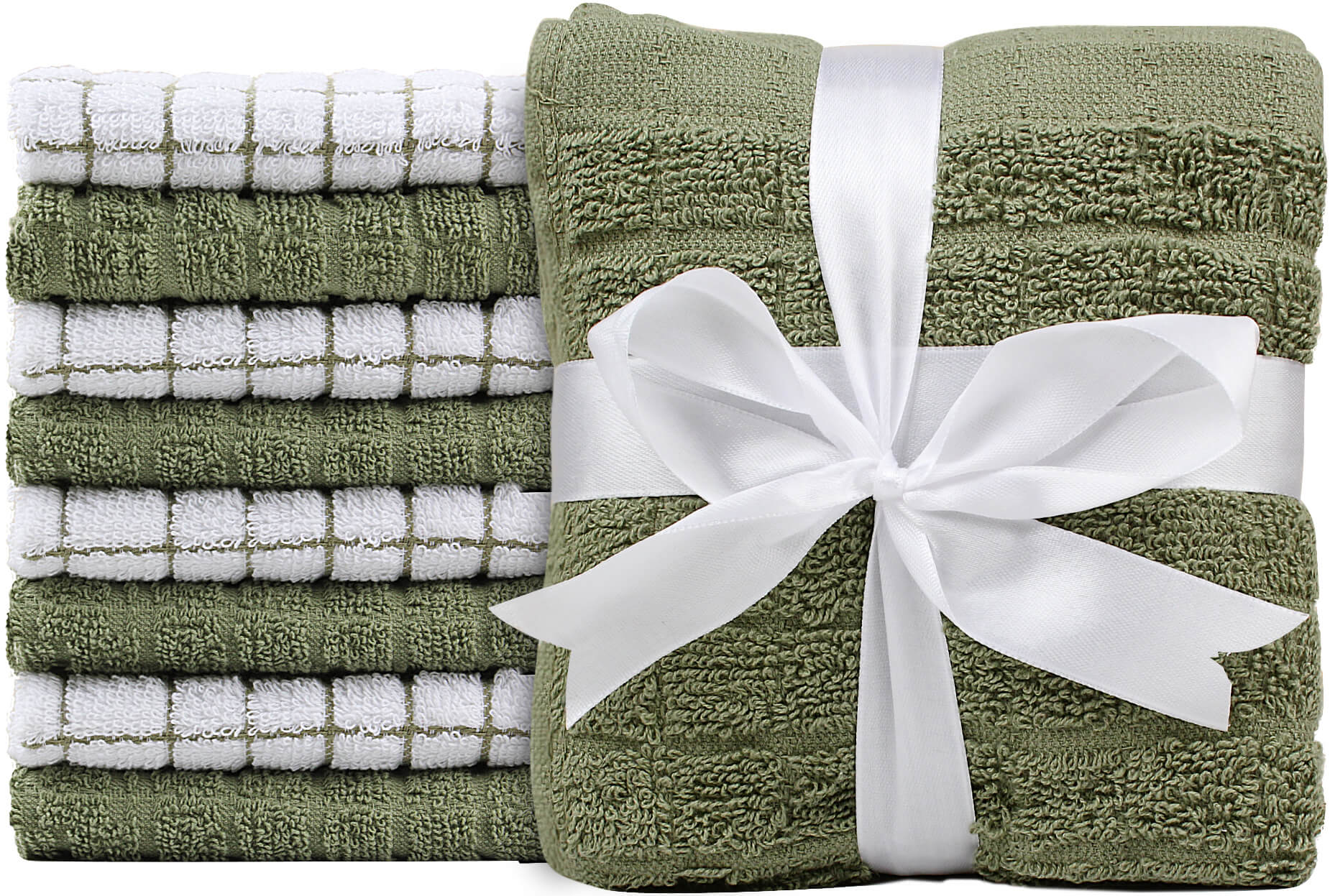 100% Premium Cotton 8 pc Face Towel Set, 30x30 cm - WESTLANE LINENS