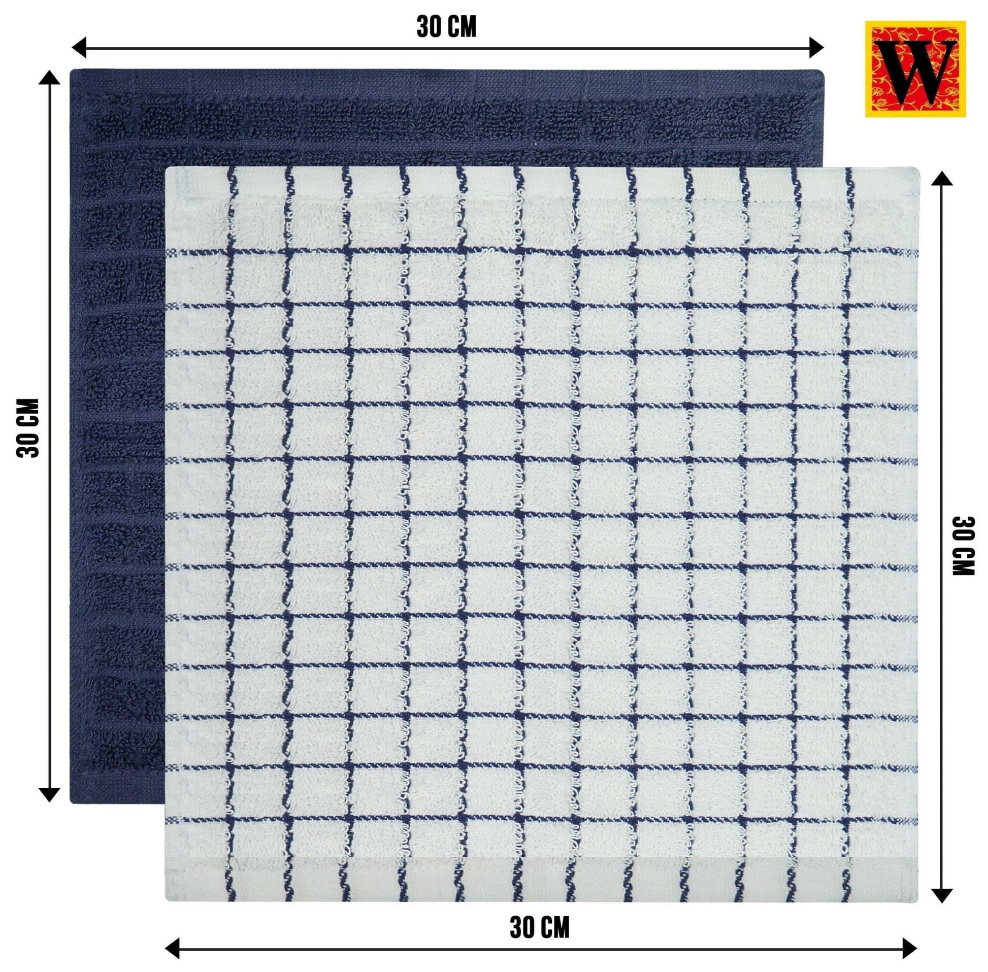 100% Premium Cotton 8 pc Face Towel Set, 30x30 cm - WESTLANE LINENS