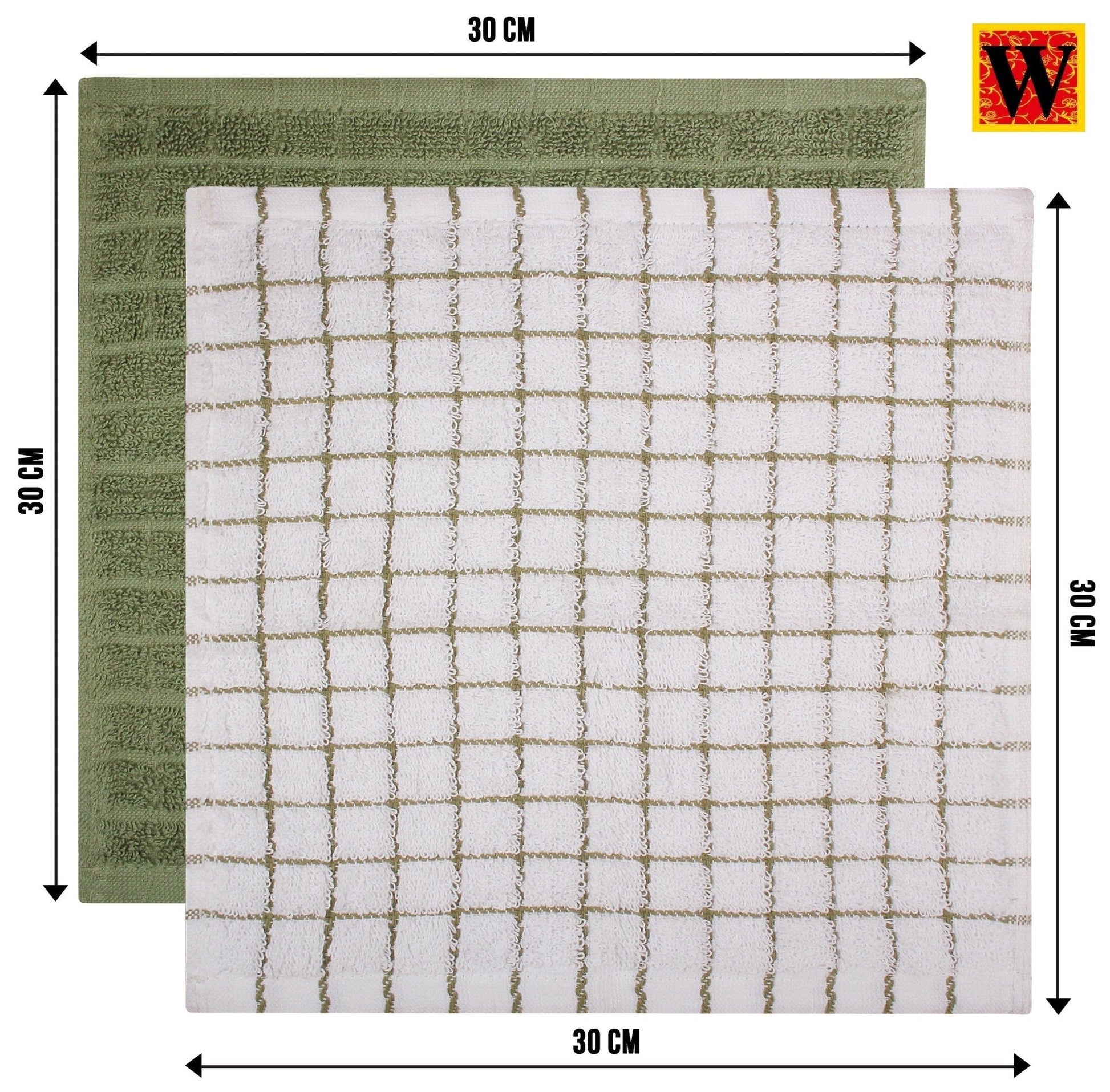 100% Premium Cotton 8 pc Face Towel Set, 30x30 cm - WESTLANE LINENS