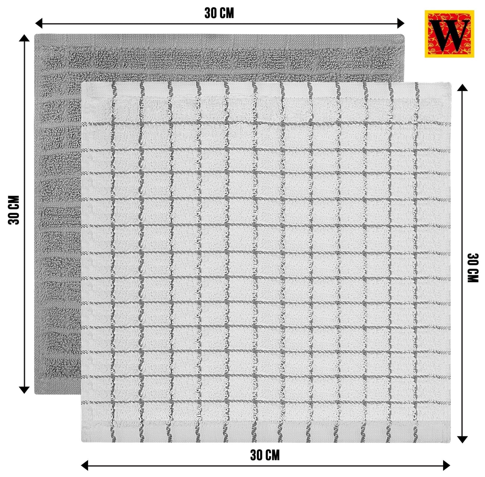 100% Premium Cotton 8 pc Face Towel Set, 30x30 cm - WESTLANE LINENS