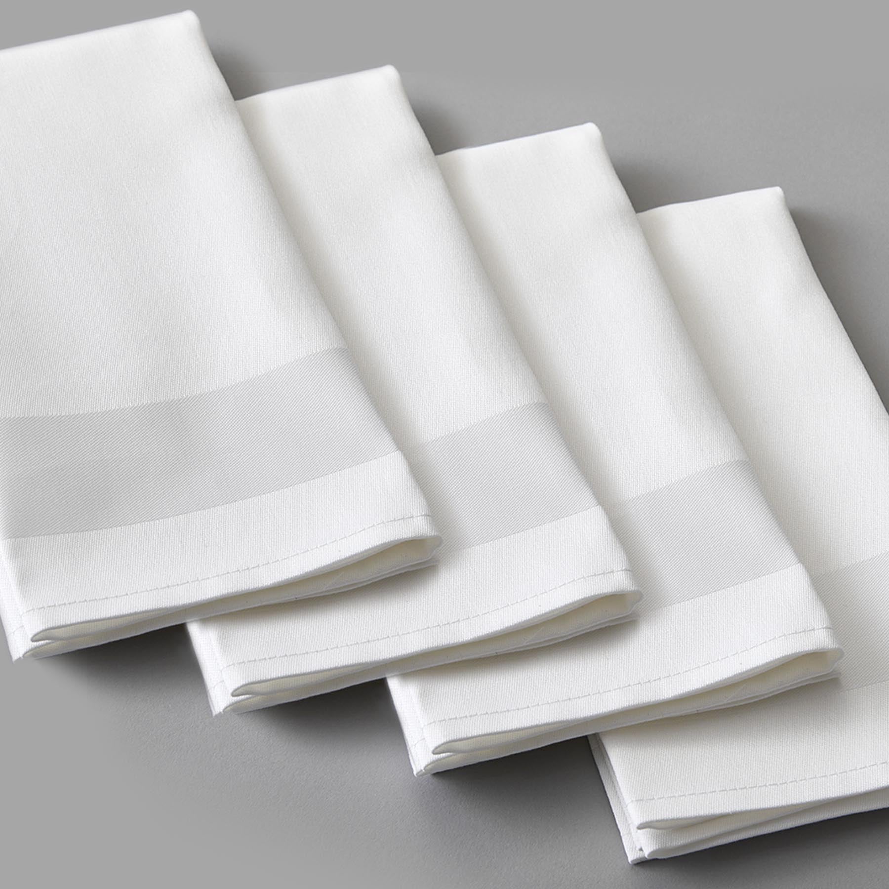 100% Egyptian Cotton Satin Band Napkins 56x56inch (Pack of 6) - WESTLANE LINENS