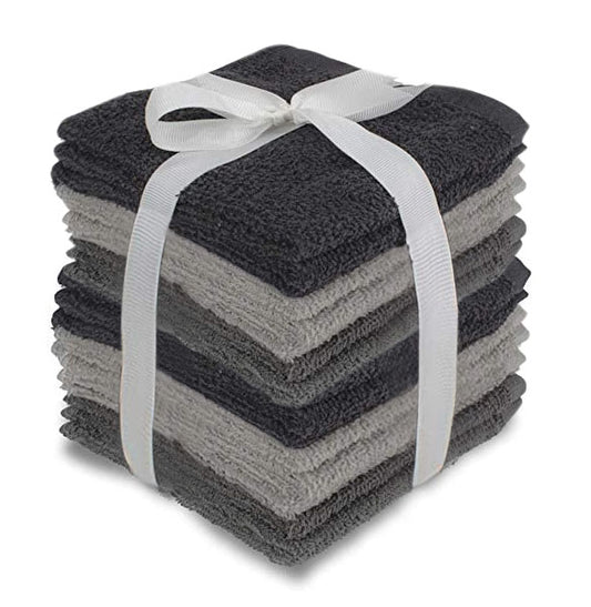100% Egyptian Cotton 12pc Face Towel Set, 30x30cm