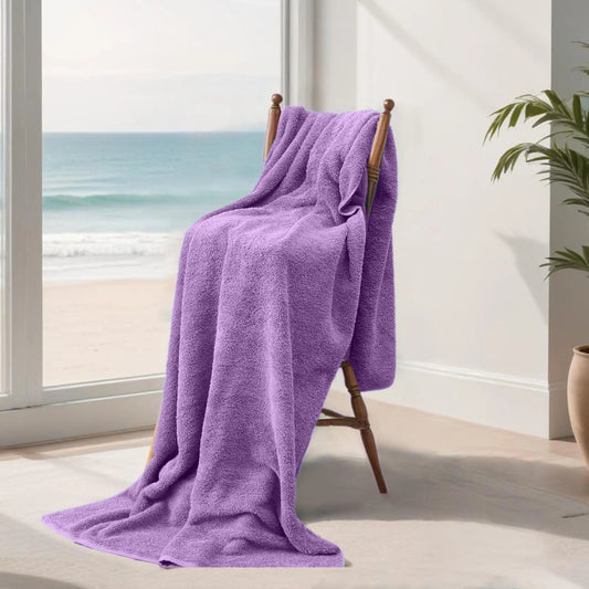 100% Egyptian Cotton 550 GSM | 2 Piece | Super Jumbo Bath Sheet Set, 100x225 cm - WESTLANE LINENS