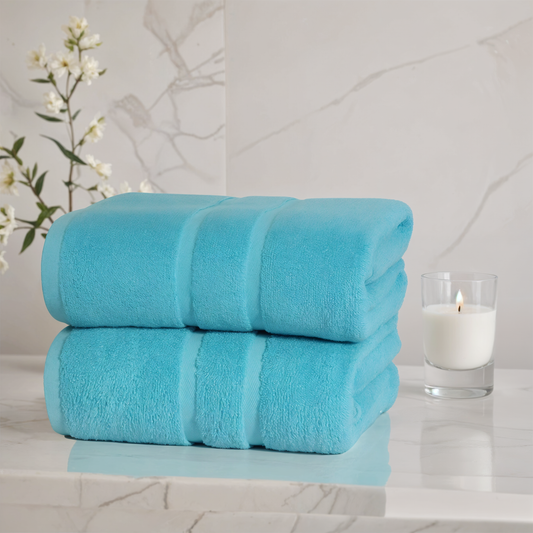 100% Premium Egyptian Cotton 2pc Super Jumbo Bath Sheet, 80x200cm