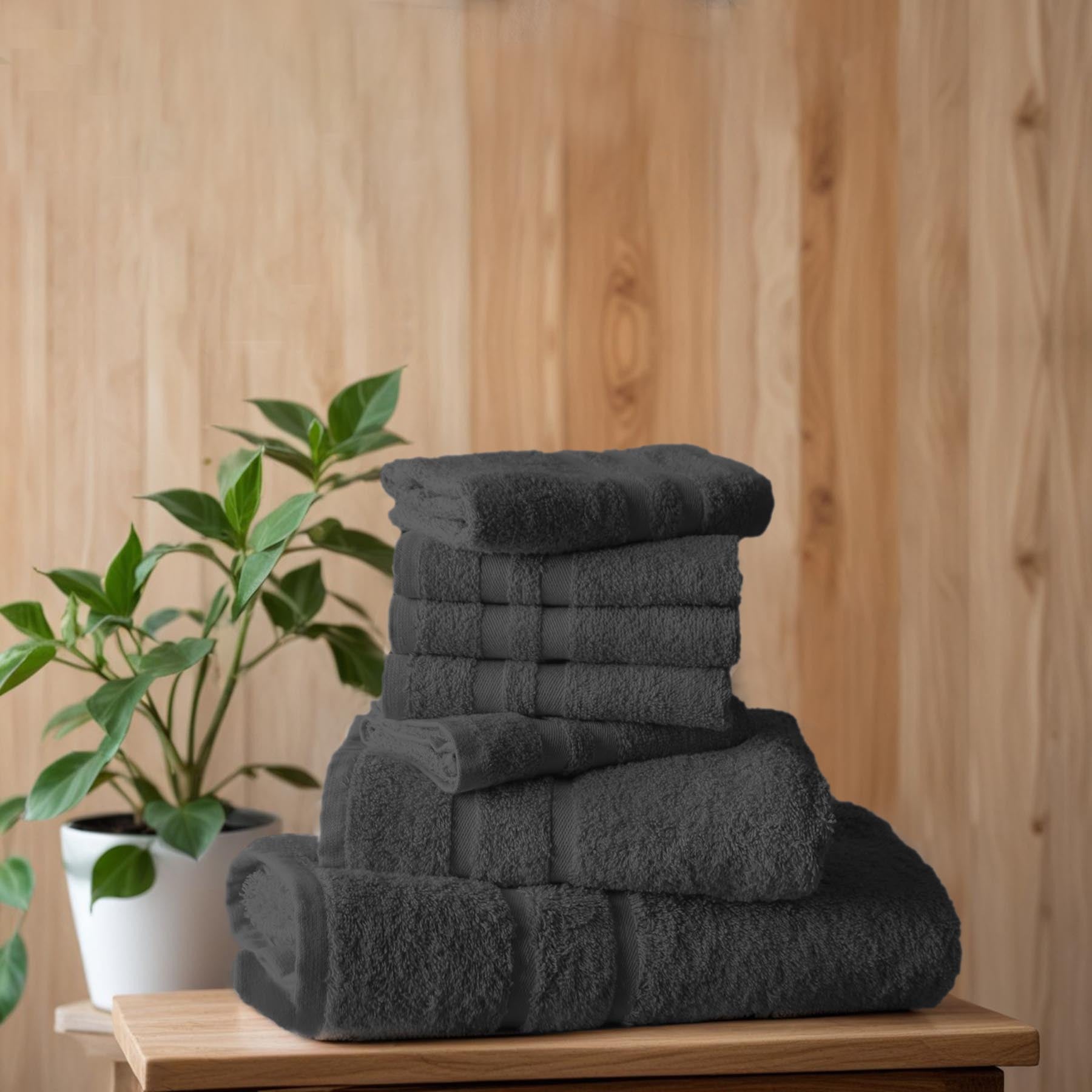 100% Premium Egyptian Cotton Bath Towels set 70x140cm Category: Bath Towels -  Charcoal / 2