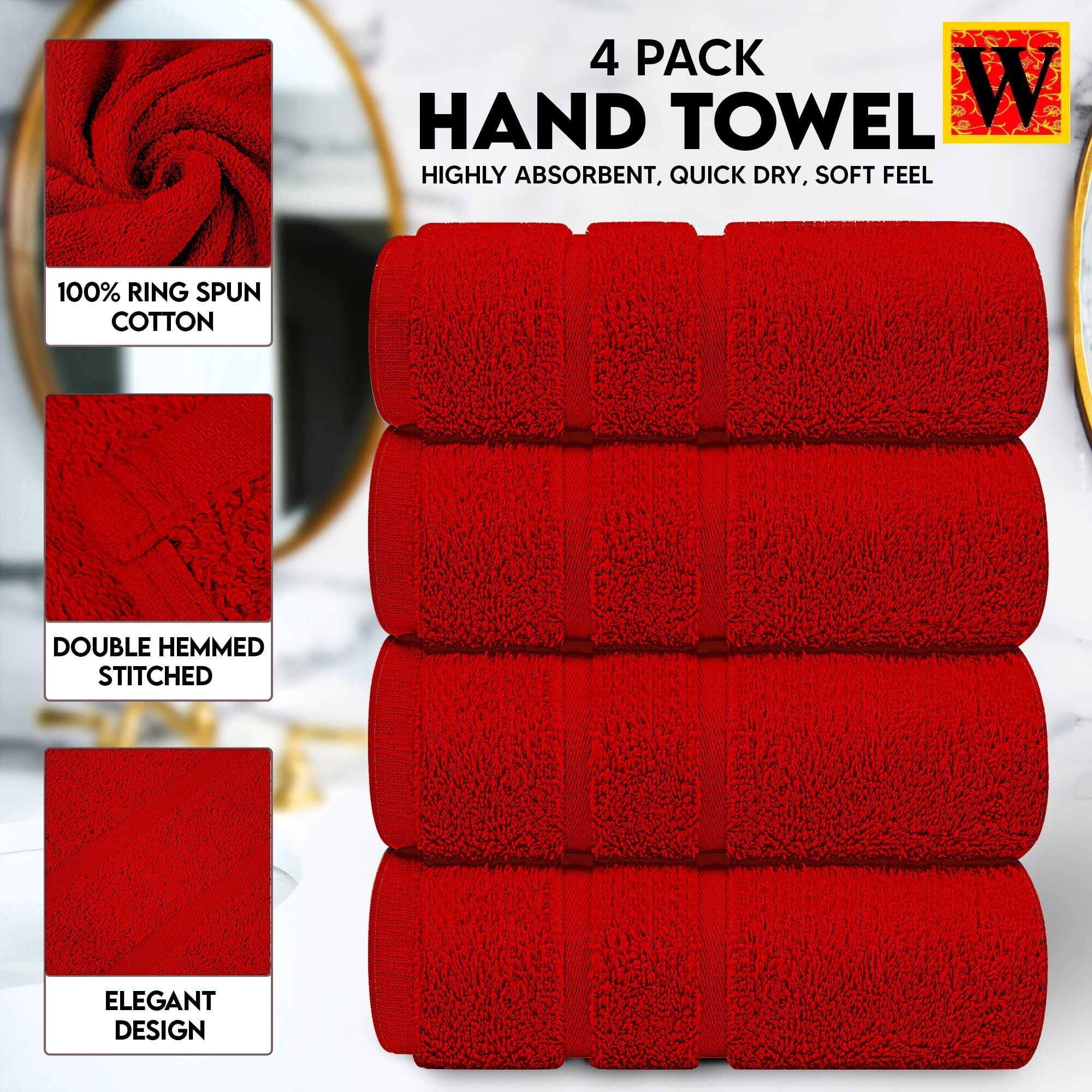 Red deals hand towels