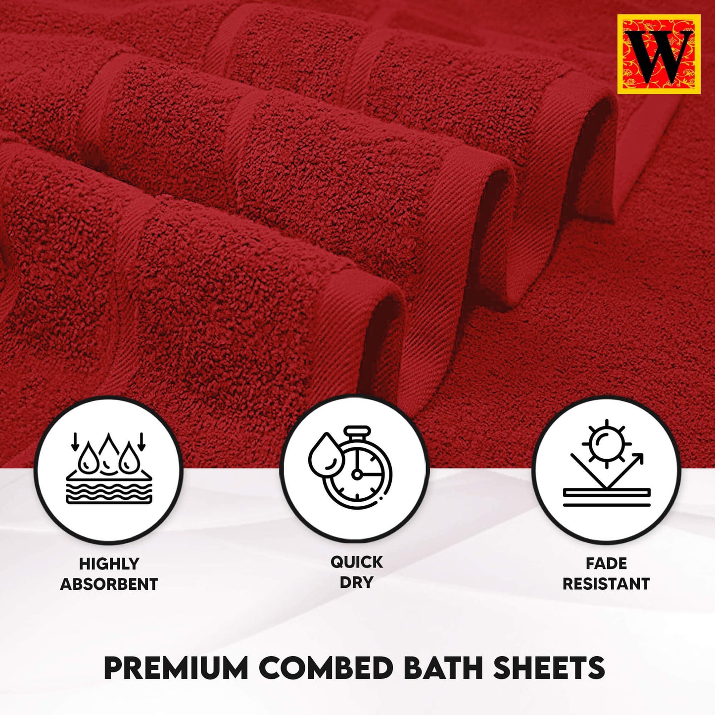 100% Premium Egyptian Cotton 500 GSM 2 Piece Jumbo Bath Sheet, 80x200cm - WESTLANE LINENS
