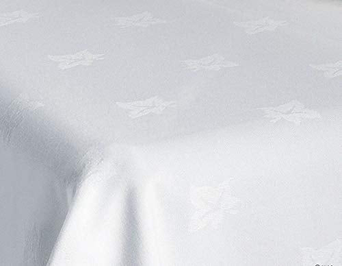 Westlane Linens white Cotton Ivy Leaf allover Border White, Hotel Table Cloth , (54x70) Inch WESTLANE LINENS - 
