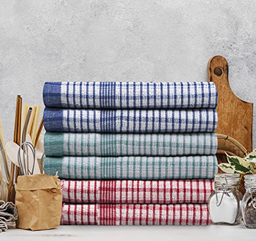 Westlane Linens Pack of 6-25 Pcs Wonderdry Mono Checked Kitchen Tea Towels Absorbent Cotton Rich Catering Cloths